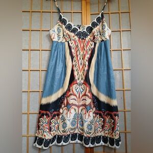 Rampage - Floral Patterned Satin Babydoll Camisole - Large